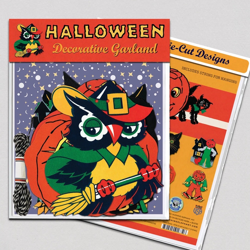 Laughing Elephant Die-Cut Halloween Garland 10 die-cut designs! Brand New!